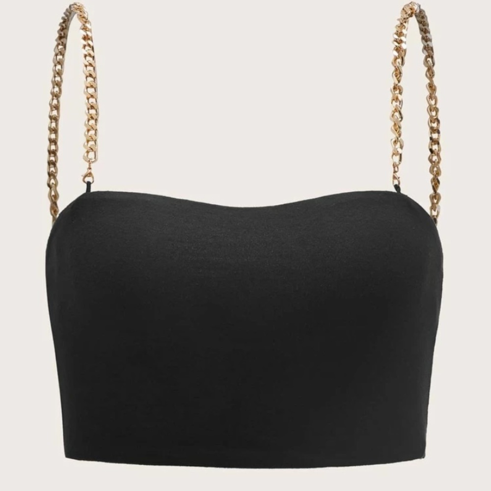 chain strap crop cami top